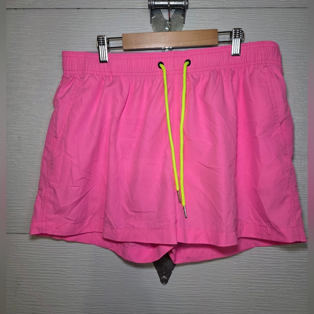 Vibrant Pink Mesh Shorts with Neon Accents